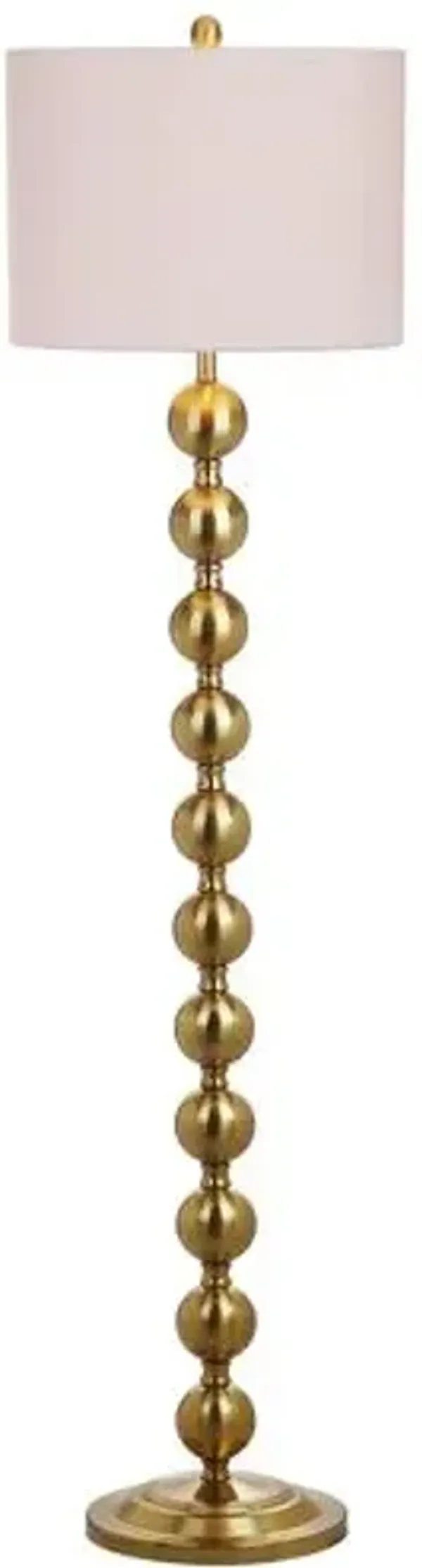 Ezriel Iron Stacked Sphere Floor Lamp - Brass