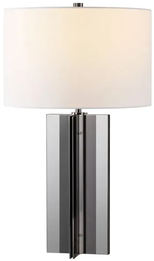 Ariell Iron Panel Table Lamp - Silver