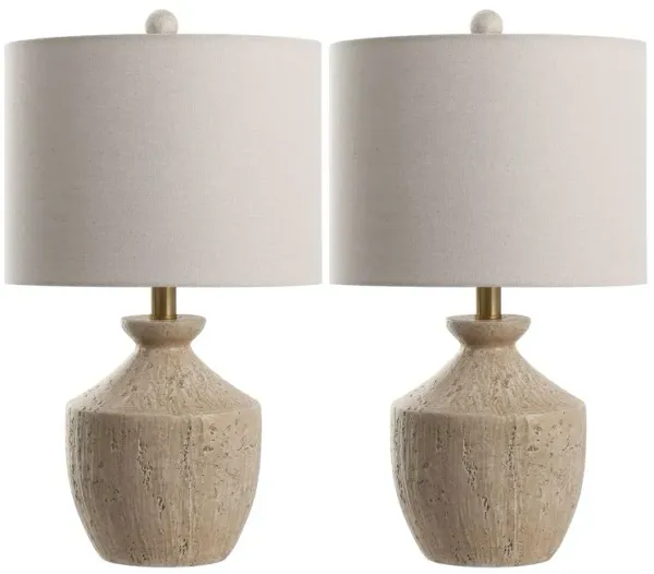 S/2 Mavie Table Lamps, Light Brown