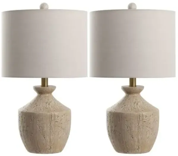 Set of 2 Mavie Table Lamps - Light Brown