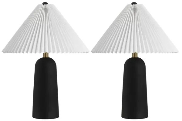 Set of 2 Brookes Table Lamps - Black
