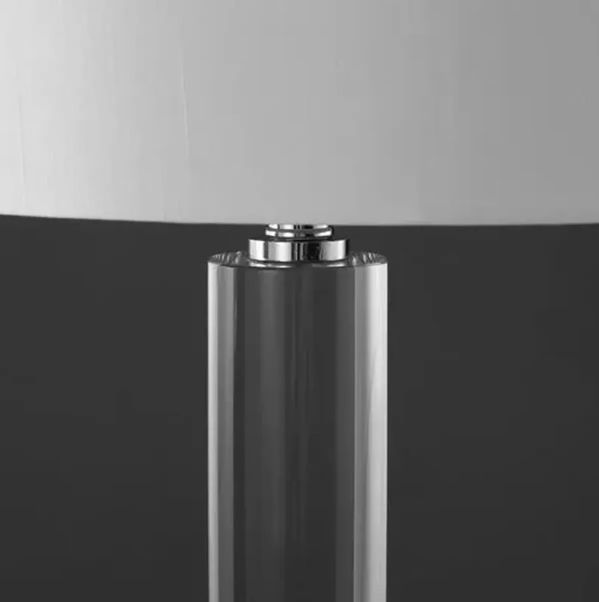 Elaraor Crystal Table Lamp - Nickel/White - Silver