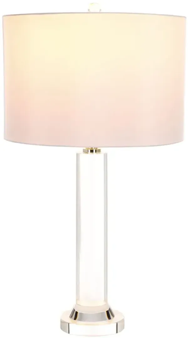 Elaraor Crystal Table Lamp - Nickel/White - Silver