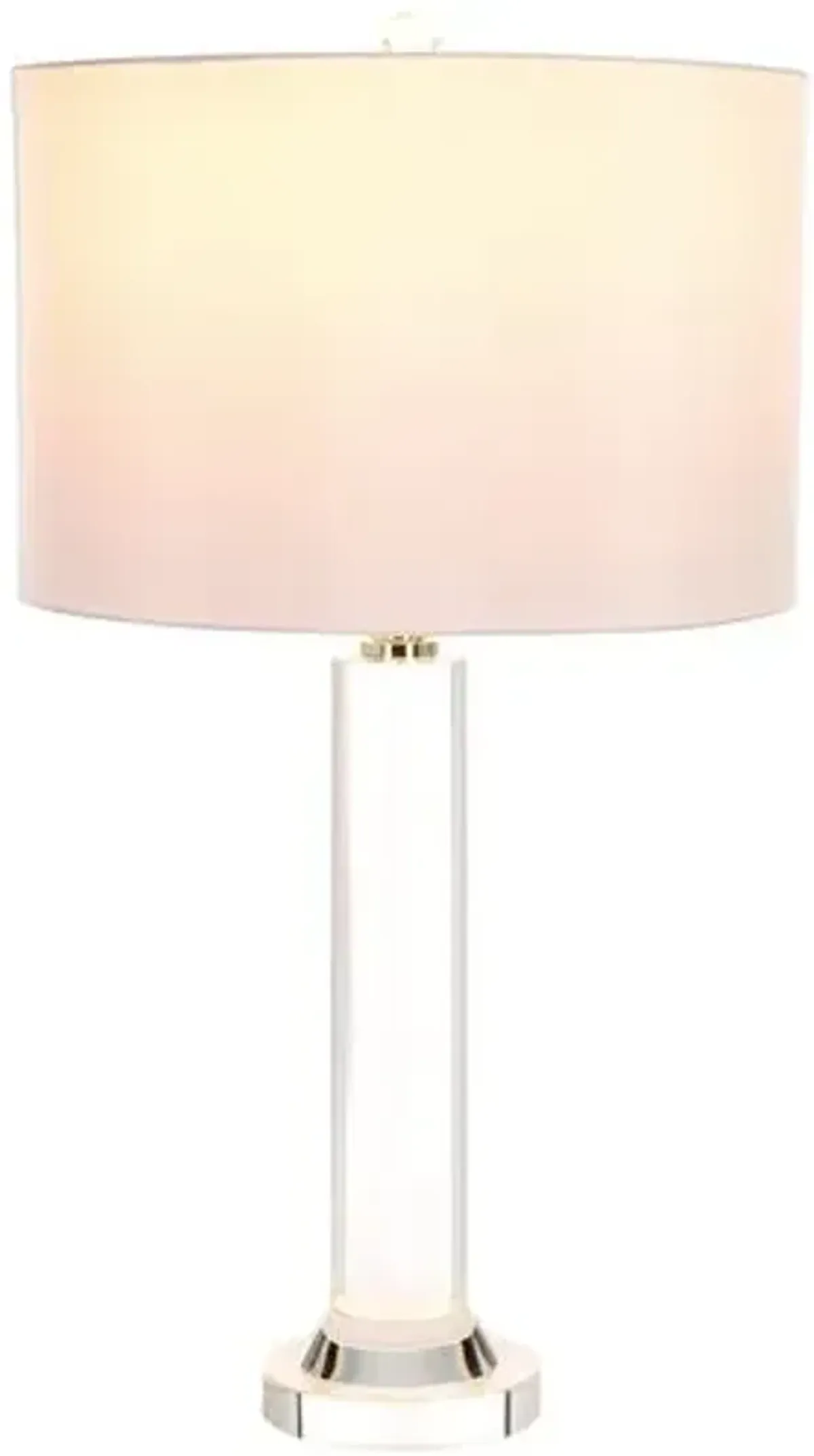 Elaraor Crystal Table Lamp - Nickel/White - Silver
