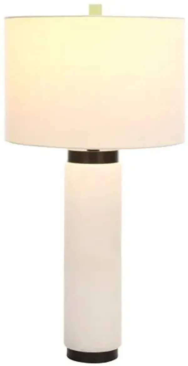 Siya Alabaster Pillar Table Lamp - White