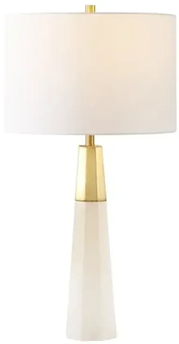Lorinda Alabaster Table Lamp - White/Gold