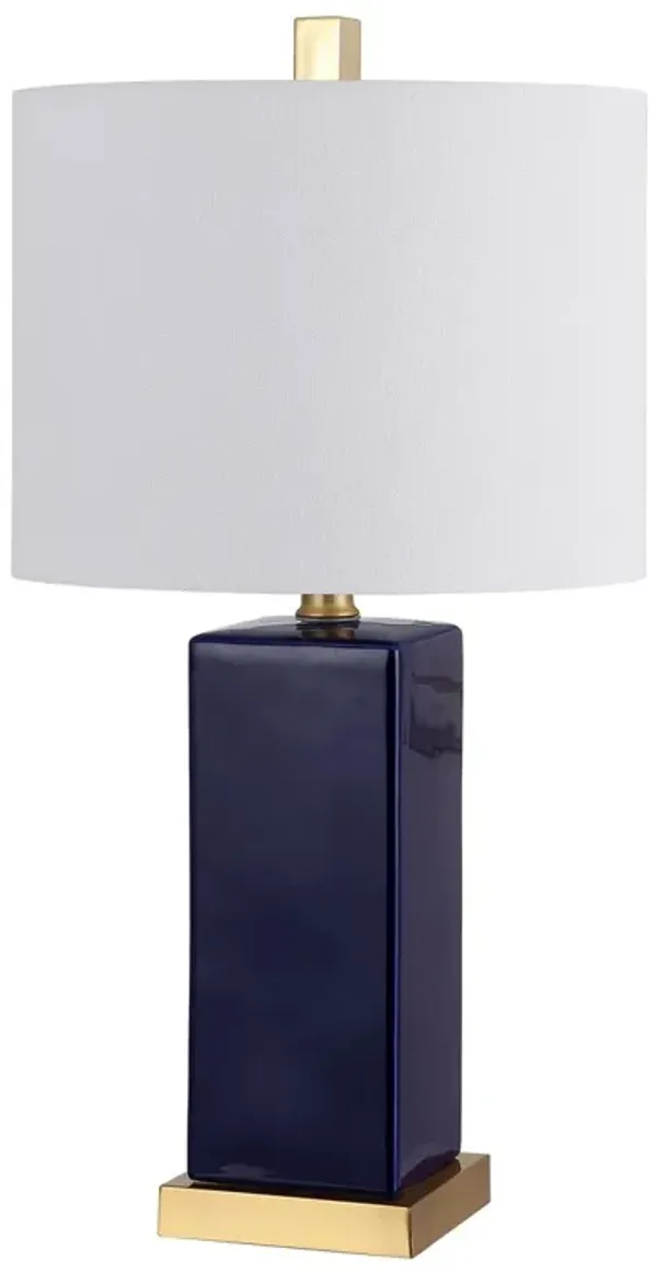Rivenor Ceramic Table Lamp - Navy/Gold - Blue