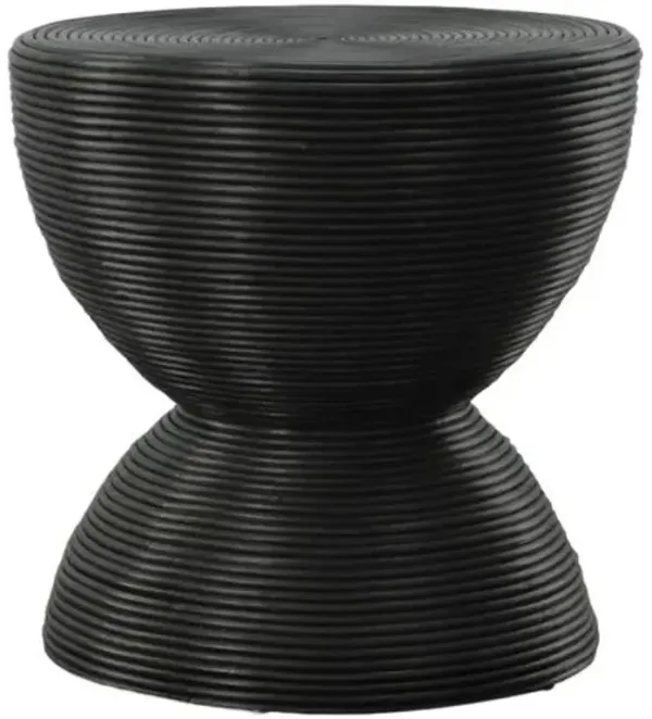 Noelia Rattan Side Table - Black