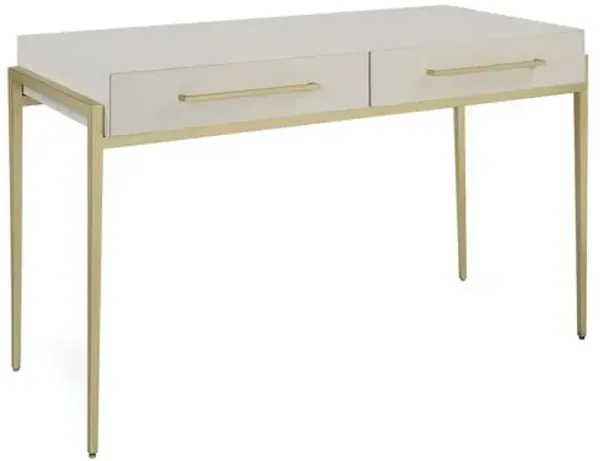 Sabrina 2-Drawer Desk - Gold/White - Multi