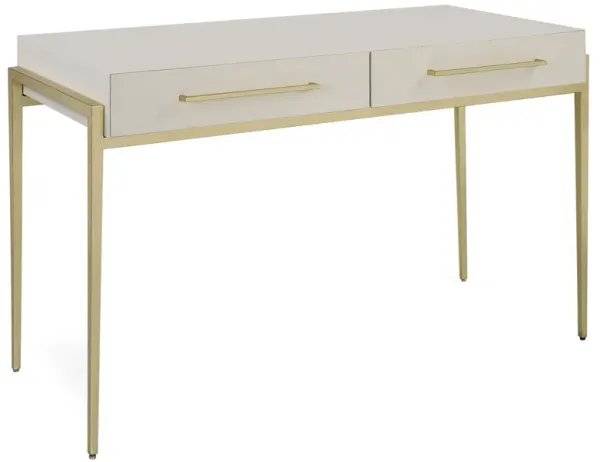 Sabrina 2-Drawer Desk, Gold/White