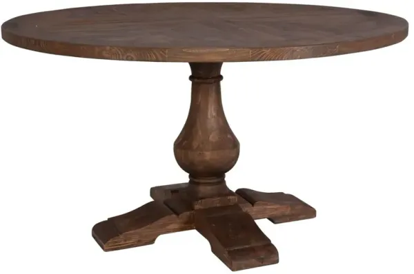 Lysandra 54" Round Dining Table, Brown