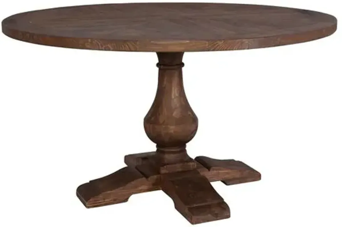 Lysandra 54" Round Dining Table - Brown