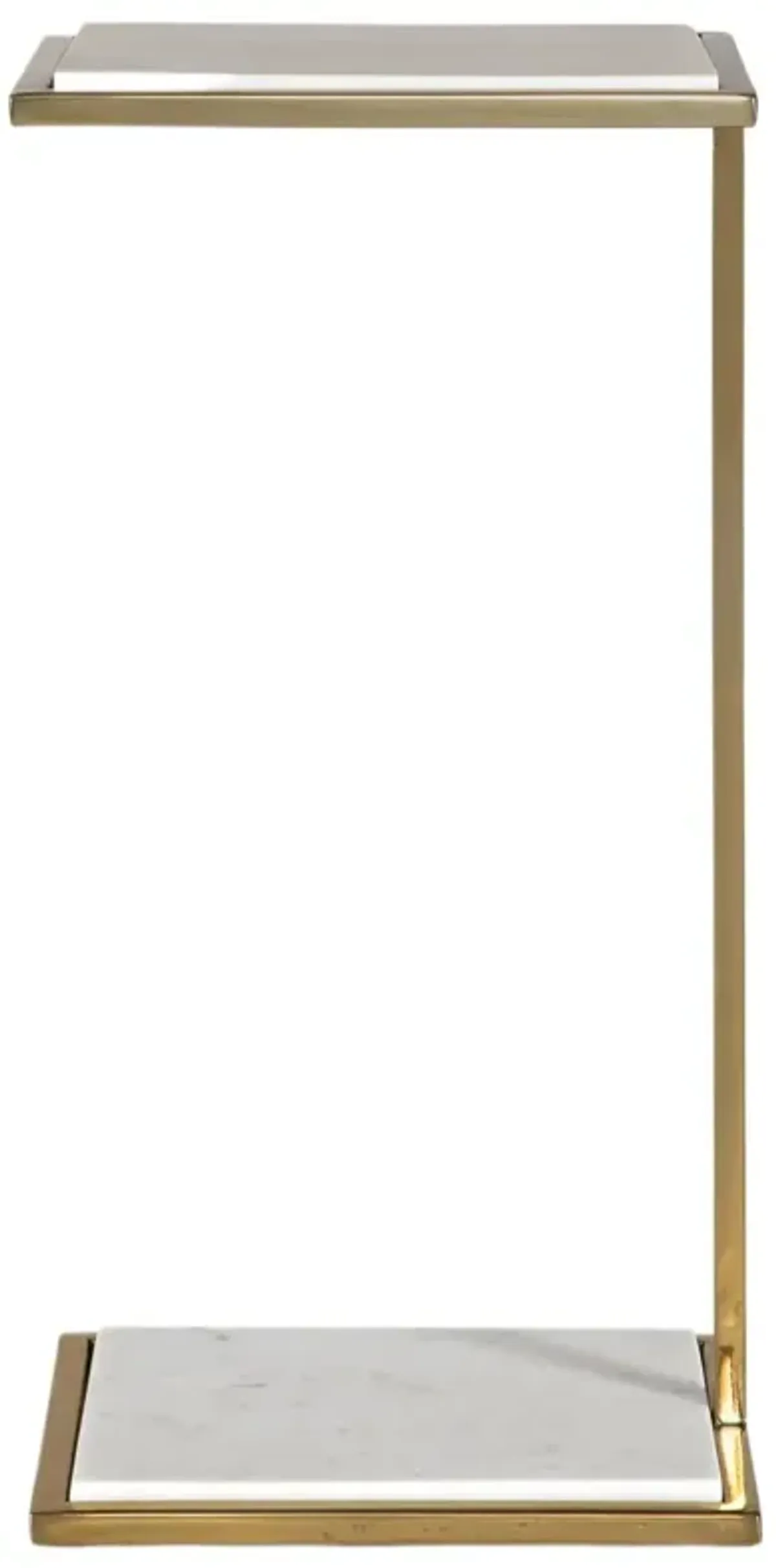 Serena Marble Drink Table - Brass/White - Multi