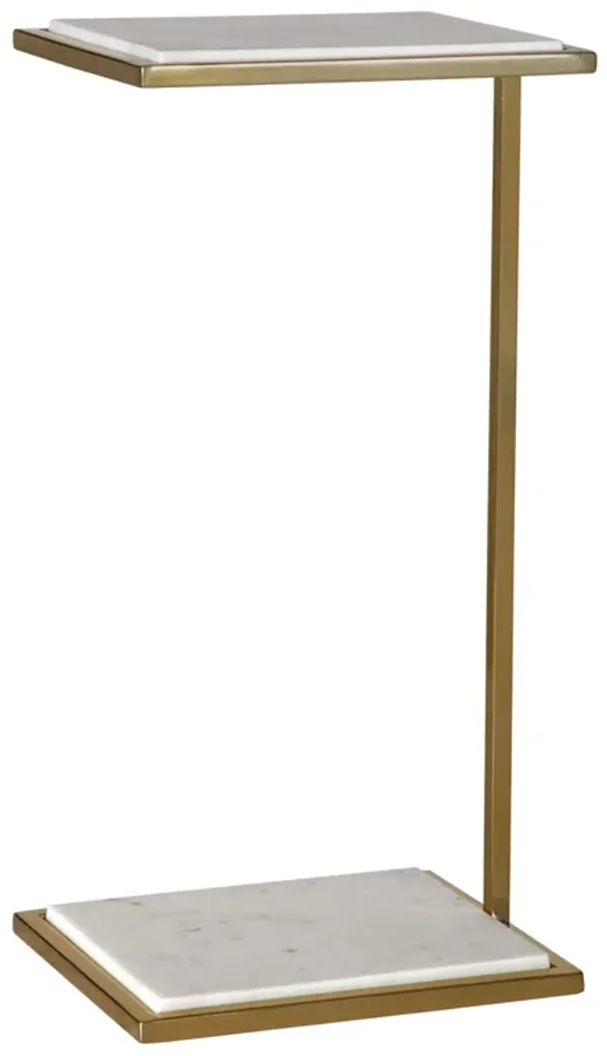 Serena Marble Drink Table - Brass/White - Multi