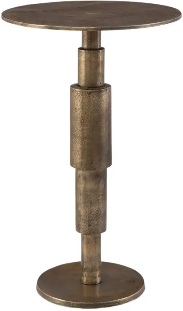 Delia Aluminum Accent Table, Gold