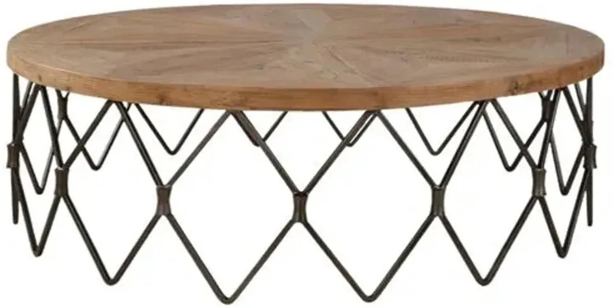 Cedric 54" Round Coffee Table - Brown