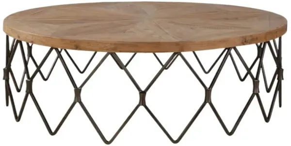 Cedric 54" Round Coffee Table, Brown