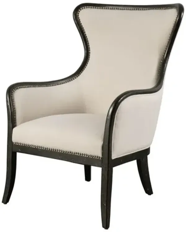 Rodolfo Wingback Chair - Black/Brown - Multi - Comfortable, Stylish