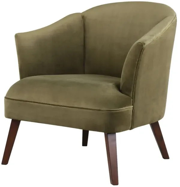 Ulric Velvet Accent Chair, Green/Natural