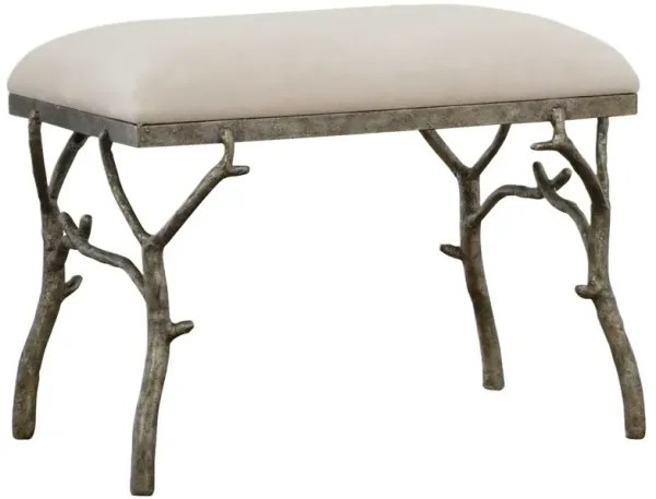 Jovana Small Bench, Silver/White