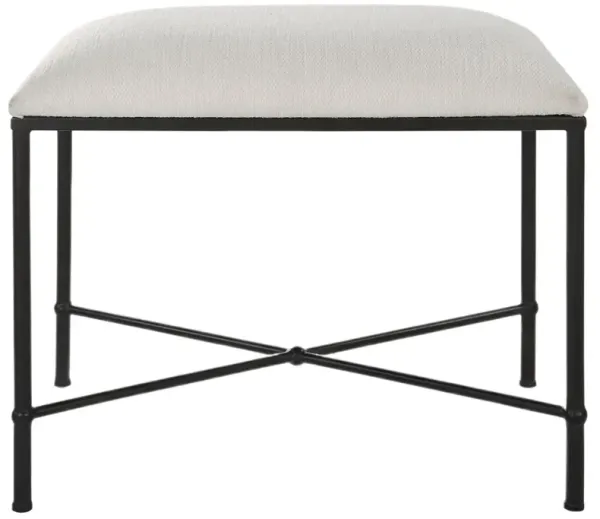 Nikolai Small Iron Bench, Textured White