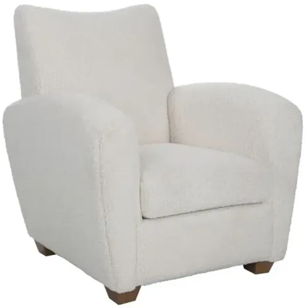 Thaddeus Faux Shearling Accent Chair - White, Comfortable, Durable