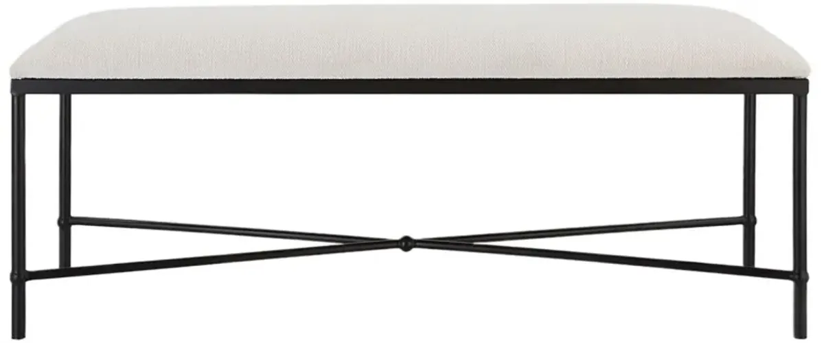 Nikolai Iron Bench, Textured White