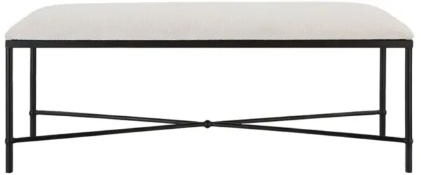 Nikolai Iron Bench, Textured White