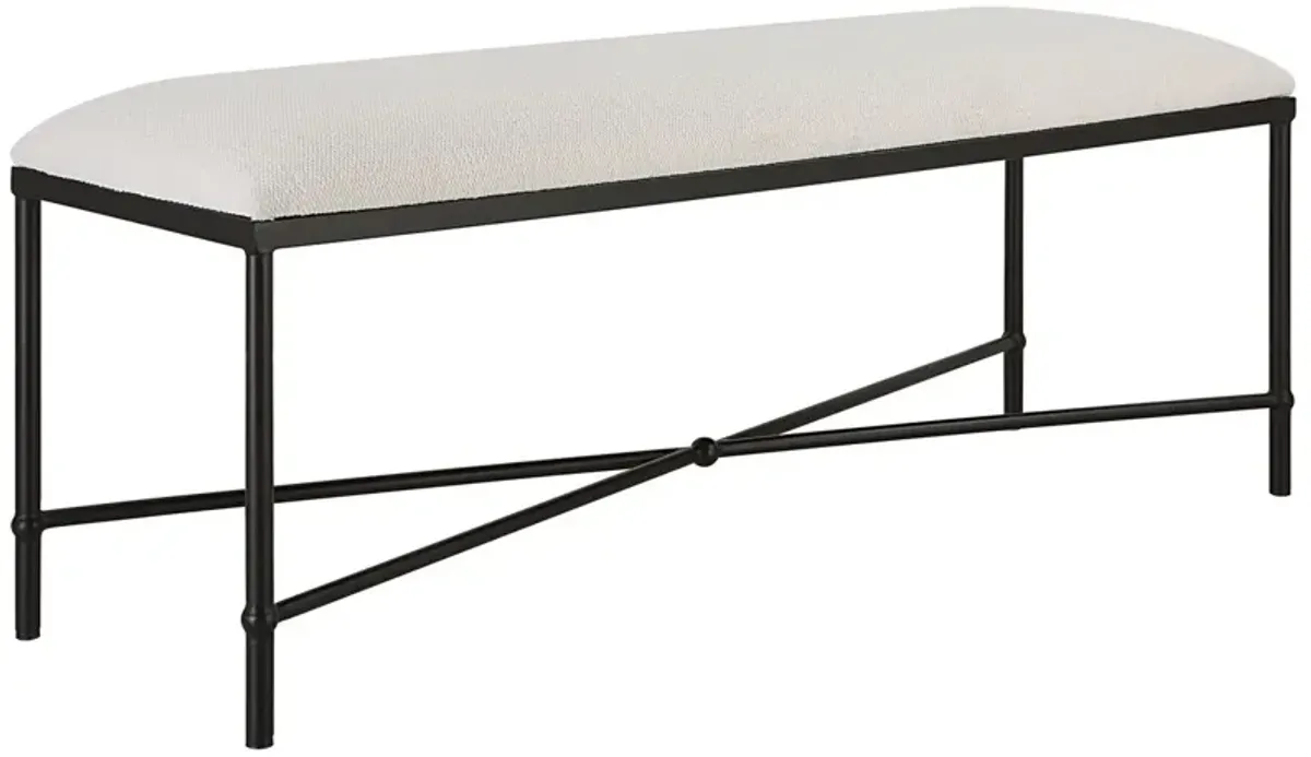 Nikolai Iron Bench, Textured White