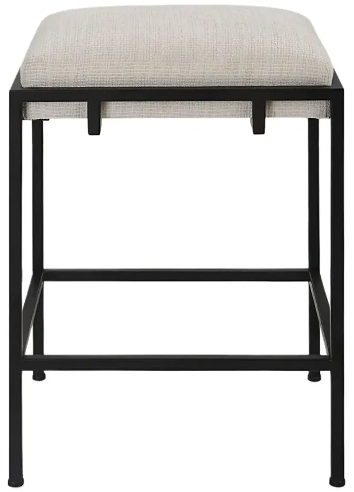 Isandro Counter Stool, Black/Flax