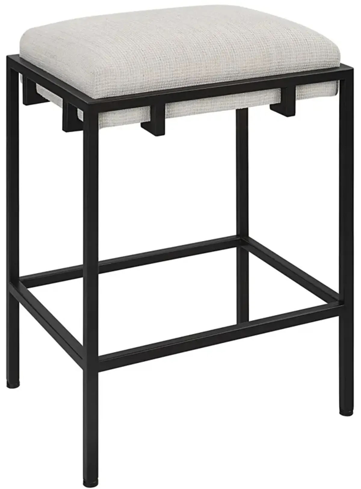 Isandro Counter Stool, Black/Flax
