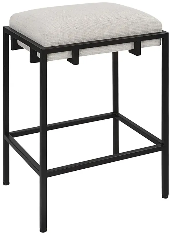 Isandro Counter Stool, Black/Flax