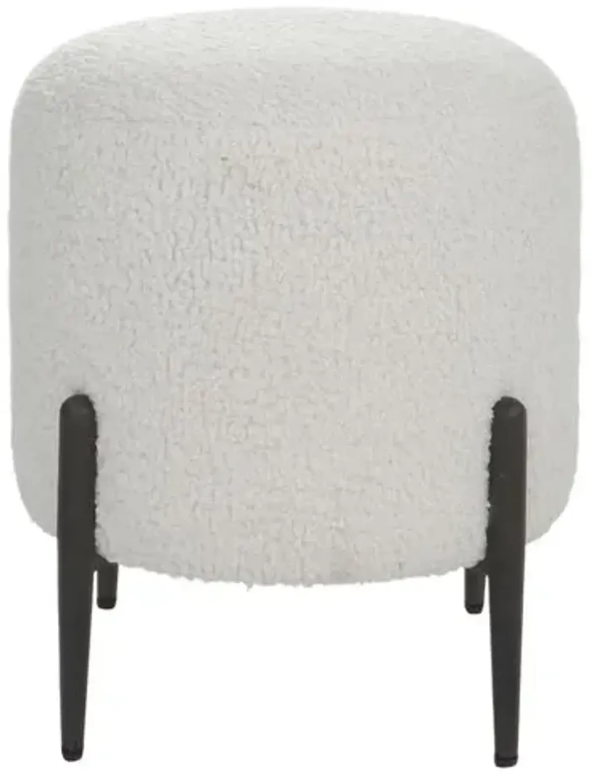 Cillian Faux Shearling Ottoman - Black/White - Multi