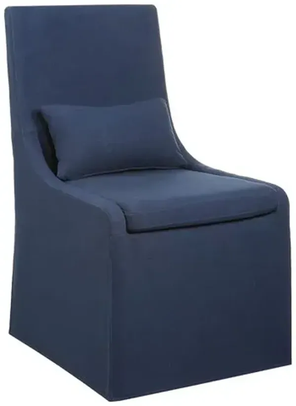 Orson Linen Armless Dining Chair - Blue