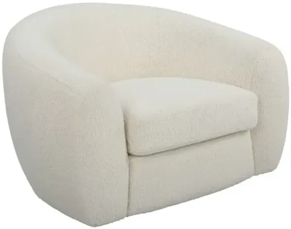 Marigold Textured Boucle Swivel Chair - White