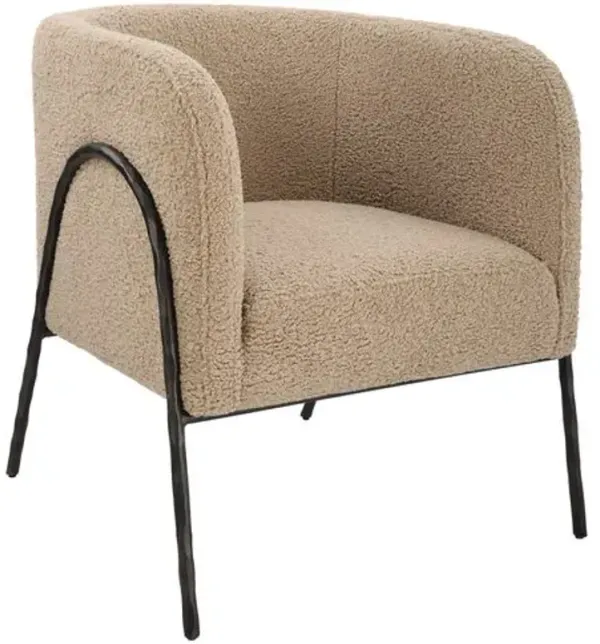 Orlando Faux Shearling Accent Chair - Brown, Comfortable, Durable