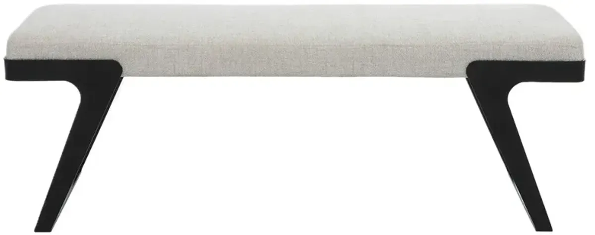 Kian Chenille Boucle Bench, Black/White