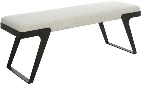 Kian Chenille Boucle Bench, Black/White