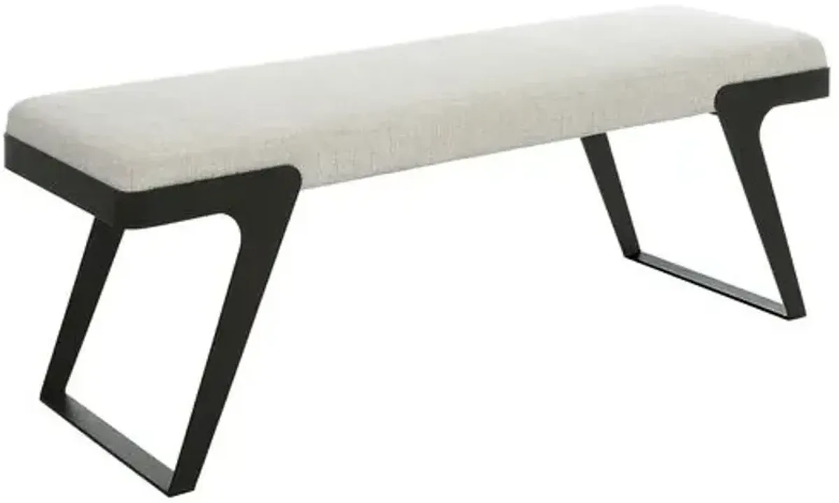 Kian Chenille Boucle Bench - Black/White