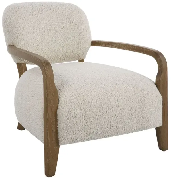 Delphina Faux Shearling Accent Chair, White