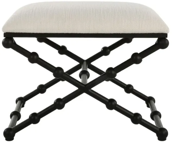 Naomi Small Bench, Black/Textured White