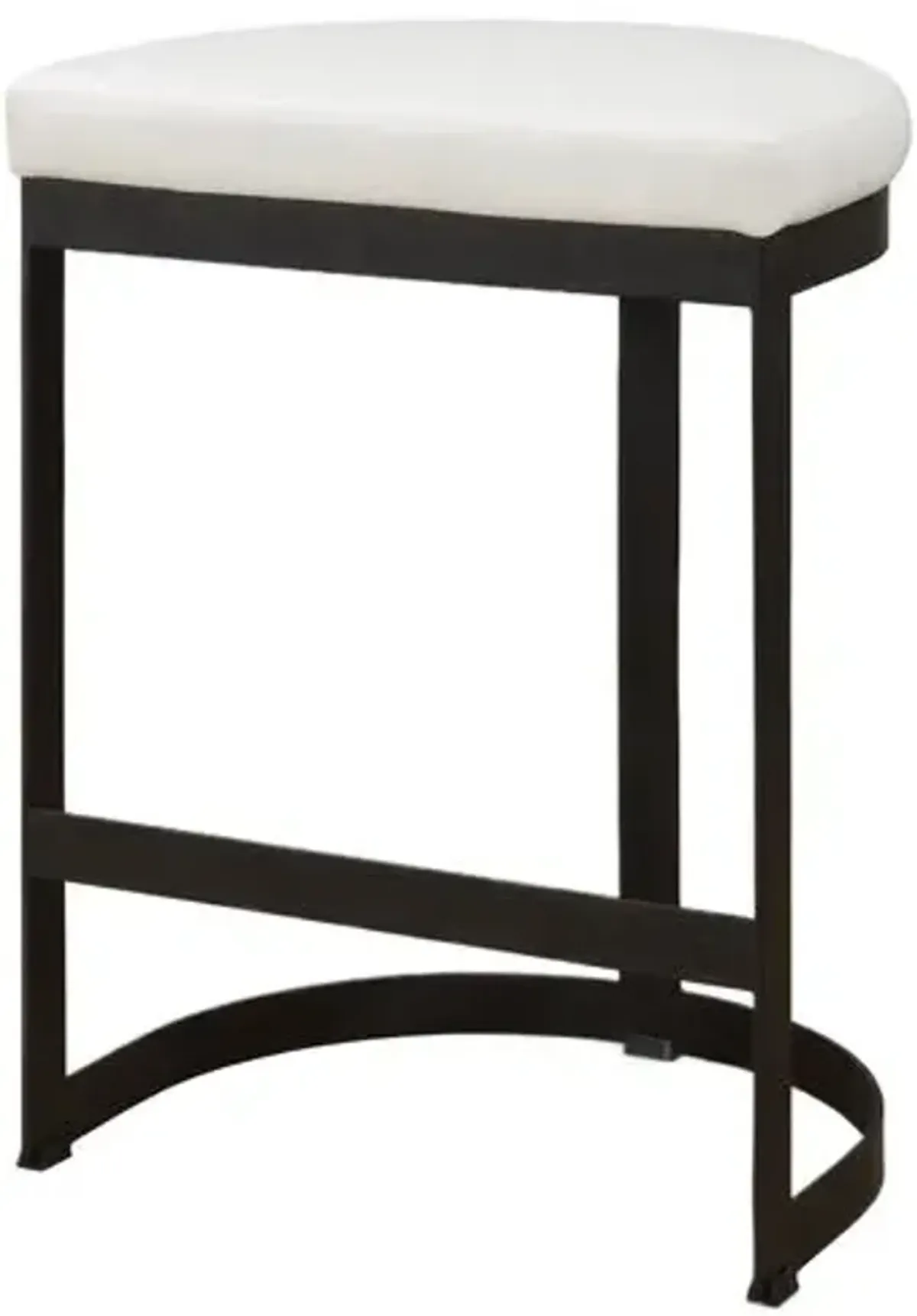 Noemi Leather Counter Stool - Black/White