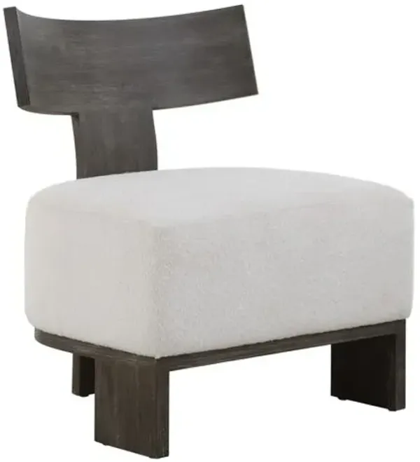 Juliana Wool Accent Chair - Brown/White, Comfortable, Durable