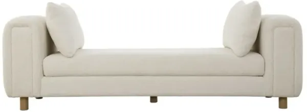 Lucienne Faux Sheepskin Oversized Bench, Ivory