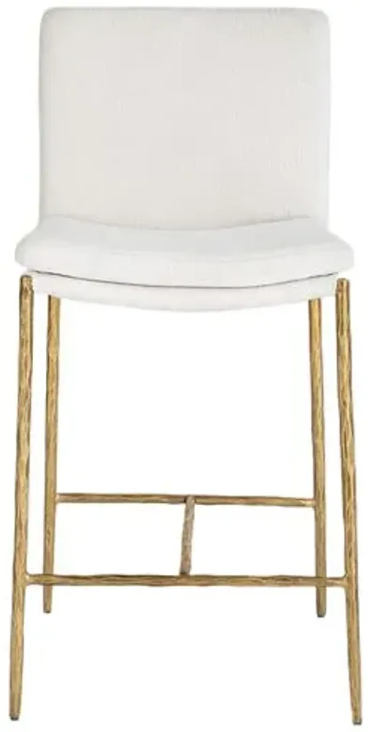 Bastien Counter Stool - Brass/White Boucle