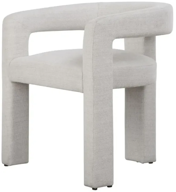 Severina Dining Armchair, Cream Woven Performance