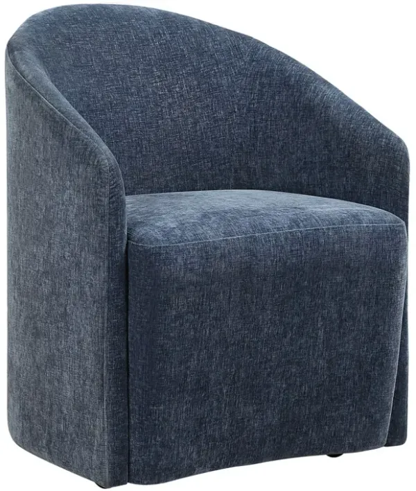 Florian Textured Velvet Dining Chair, Blue