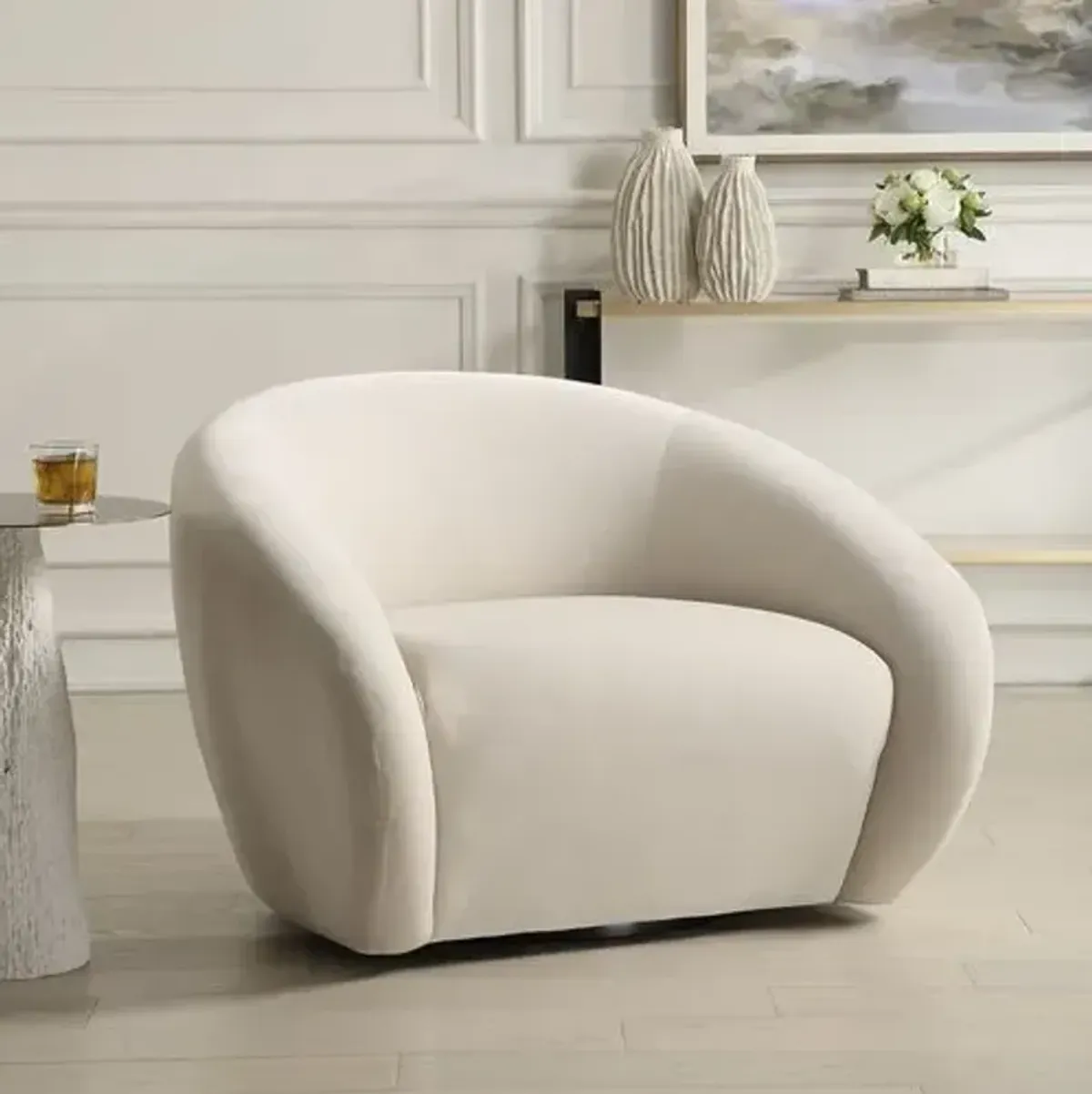 Estelle Velvet Swivel Chair