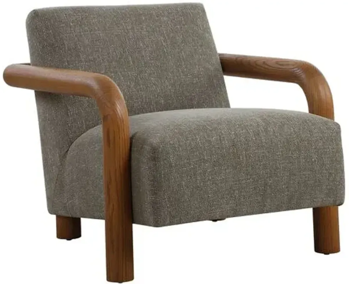 Silvan Chenille Accent Chair - Green/Natural, Comfortable, Durable