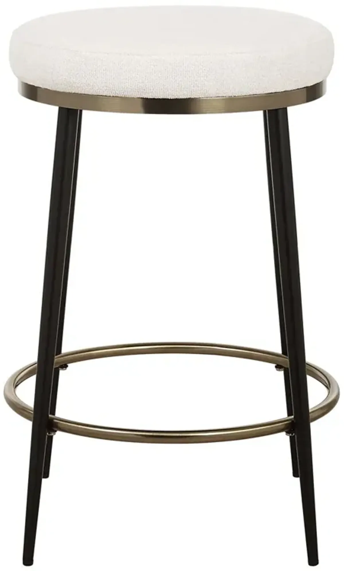 Bastian Counter Stool, Black/Textured Cream